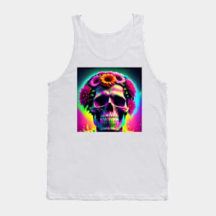 Flower skull art Tank Top